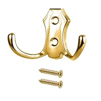 Stahlia Garderobehaken, chroom, glanzend, 5 stuks, haken om te schroeven, vintage kledinghaken, garderobe, lange haken voor garderobe, metalen haken