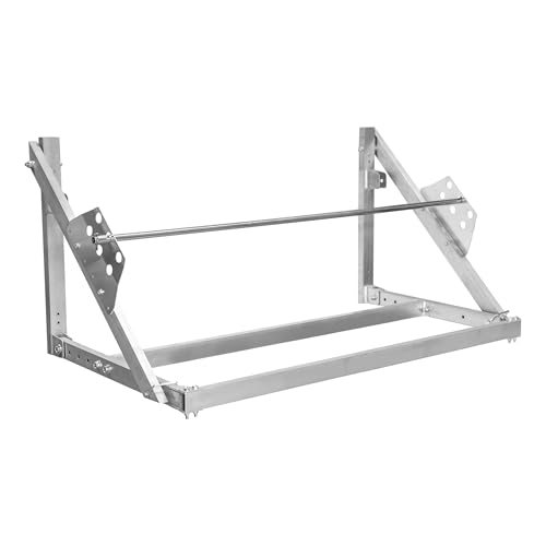 Extreme Max 5001.6458 Wall-Mount Fold-Up Tire Rack – 4' Aluminum Tire Storage for Garage, Shop, Race & Enclosed Trailers, Toy Haulers – Silver