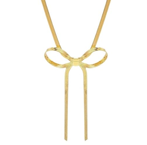 Needs Bow Necklace for Women Dainty Ribbon Pendant With Gold-plated Plated Stainless Steel Necklace (B0DFRGBXBG) Amazon Price History, Amazon Price Tracker