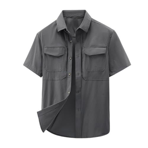 Camisa de trabajo militar japonesa para hombre en color liso con botones