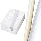 Geschenkpapier Hochzeit Set 2 Rollen 75 x 150 cm Perlglanz und Rückseite Silber