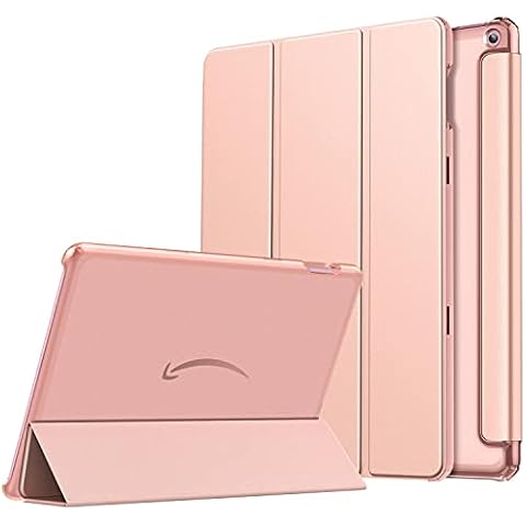 Dadanism Case for All-New Kindle Fire HD 10 Tablet(11th Generation 2021 Release) & Fire HD 10 Plus Tablet, Full-Body Trifold Lightweight Smart Case Premium Back Cover with Auto Sleep/Wake, Rose Gold Cover