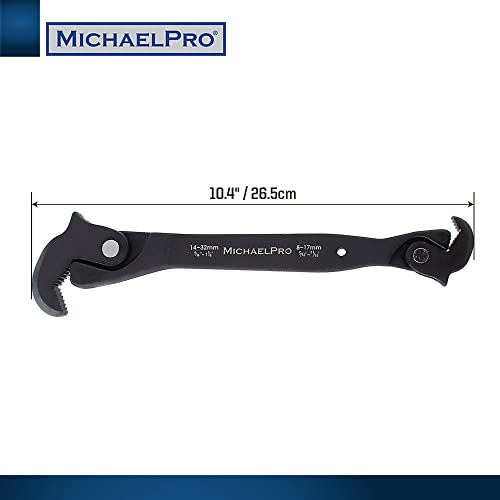 Image of MichaelPro Dual Action Auto Adjusting Wrench, Self-Adjusting Quick Wrench, Multi-Size Spring Wrench, Auto Rapid Wrench (14-Inches)