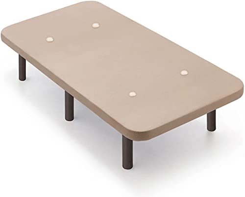HOGAR24 ES | Base Tapizada Tejido 3D | Válculas de Transpiración | Estable y Resistente | Incluye Juego de Patas de Madera Color Wengué | Color Beige | Medida: 80x190 cm