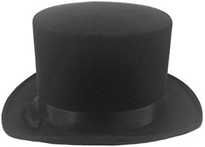 JJMS Brand Fantastic Black Top Hat Hard Felt top Hat Delivered By Amazon.