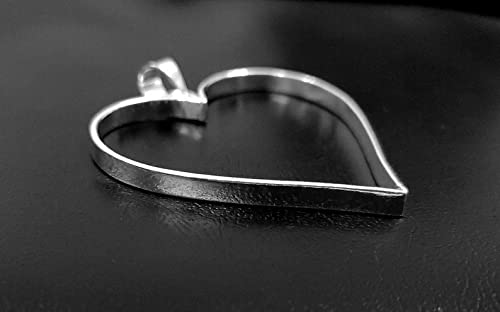 Miniatura 9 de Genuine 925 Sterling Silver Open Bezel Blank Heart Shape Frame Heart Shape Hollow Pendants Setting Charm Silver Diy For Resin Jewelry Making