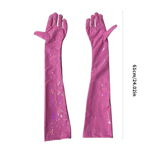 Guantes largos de PU para mujer que solucionan el ajuste holgado en brazos delgados 2