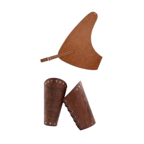 Armure de poitrine médiévale punk et protège-poignets réglables en PU pour cosplay