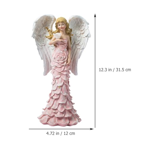 Statue solaire ange en résine durable, décoration créative et délicate - 3