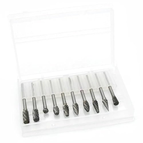 Set de 10 fresas de carburo de tungsteno doble corte miniatura 3