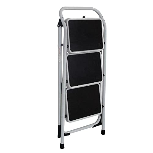 Winado 3 Step Ladder, Folding Step Stool With Wide Anti-Slip Pedal, Lightweight Convenient Handgrip Sturdy Steel Ladder, Portable Steel Step Stool 330 Lb Capacity #TOP2