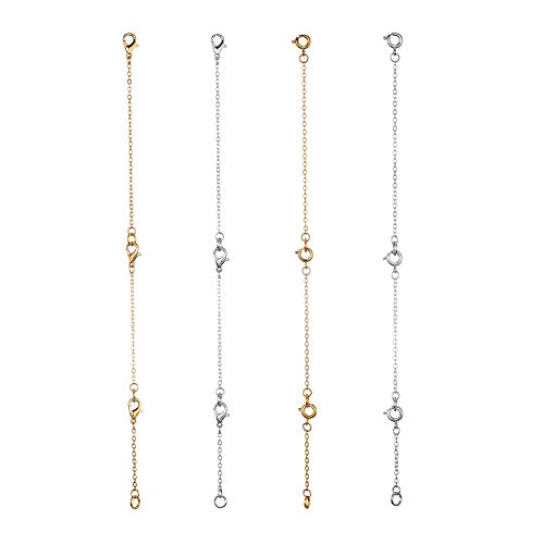 Image of Softones 12-18Pcs Ankle Bracelets Extenders-Extension for Womens Jewelry(1 2 3 Inch),with Lobster Clasp and O-Clasp from Gold Silver Rose Gold