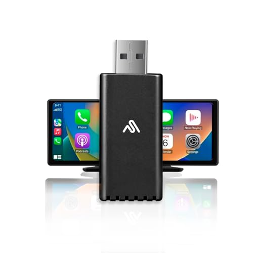 Wireless CarPlay Adapter - Fastest 5Ghz - AutoSky - Plug and Play - USB-C and USB-A Cables - Wired CarPlay Required