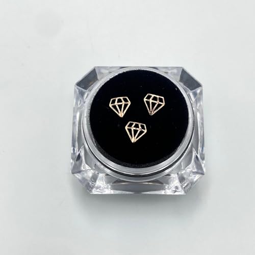 Image of Professional Dental Teeth Gem Ornament Kit /Tooth Whitening Studs with Gold Crystal Diamond-Shaped - Teeth Jewels /Jewelry Decoration Material for Women, Men (3PCS /Box, 0.2x0.2in, No Glue)