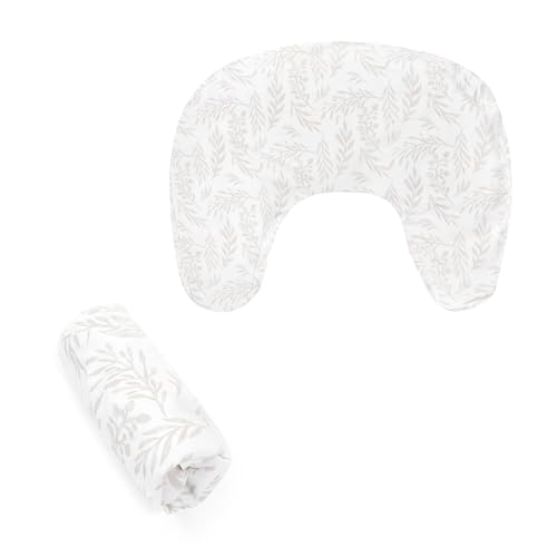 Image of Boppy Nursing Pillow Cover - Soft, Hypoallergenic Washable Microfiber Bottle & Breastfeeding Pillow Covers (Redesigned Feeding Pillow Sold Separately) - Beige Foliage