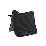 Merauno Dressage - Almohadilla de sillín inglesa para caballos, tela cuadrada de algodón, universal, duradera, de alta calidad, clásica, transpirable, fácil de limpiar, color negro