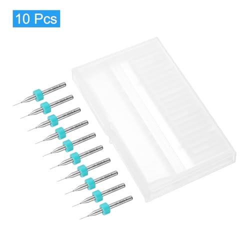 QUARKZMAN Micro Bohrer 0,35 mm Wolframkarbid Drehwerkzeug Schmuck CNC Gravur Print Leiterplatte Mikro Bohrer 1/8 Zoll Schaft 10 Stück