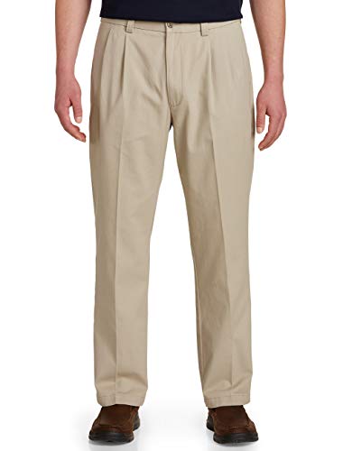 Harbor bay by dxl big and tall waist-relaxer pleated twill pants,…