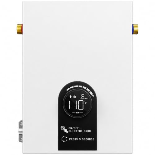 Tankless Water Heater Electric, 8000W 240V On-Demand Instant Hot Water Heater, Self-Modulating with LED Digital Display, Overheat Protection, CSA Certified, Up to 1.9 GPM for 1–2 Points of Use