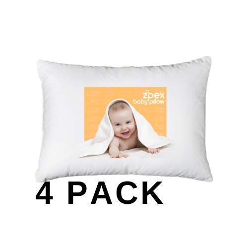 mcyiqihai [4-Piece] 2 Pillows & 2 Pillowcases | Baby Toddler Pillows with Pillowcases | 13" X 18" Toddler Pillow Set | 100% Soft Organic Cotton | Zpex Baby Pillow & Pillowset