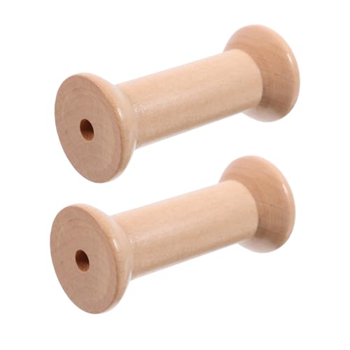 OSALADI 2 Piezas Carrete De Madera Carretes De Hilo De Madera Carrete Vacío De Madera Bobinas De Hilo De Bordar Carretes De Madera Beige
