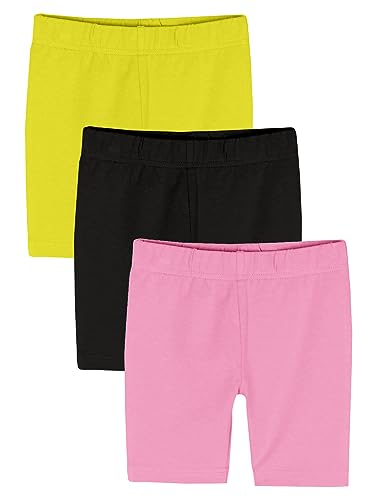 Image of KiddoPanti Girls Solid Cycling Shorts Pack of 3 | Soft & Stretchy Cotton Spandex | Comfortable Fit with Elastic Waistband | Half Tights Length Girls Inner Cycling Shorts