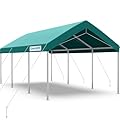 Quictent 10x20 ft Heavy Duty Carport Car Canopy Galvanized Car Tent Outdoor Boat Shelter with Reinforced Structure - Green