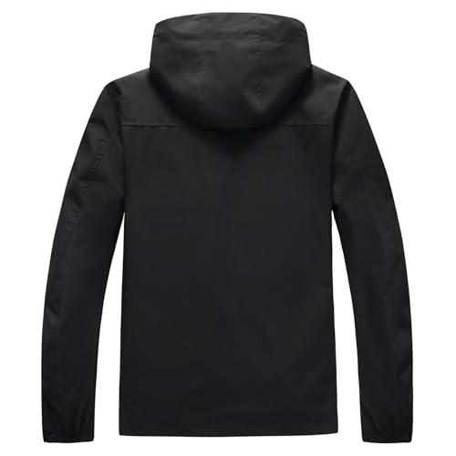 Lamgool Waterproof Jackets for Men Lightweight Rain Jacket Hooded Raincoat Zip Windbreaker for Running Hiking Travel2