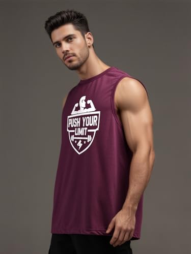 Image of CHKOKKO Sleeveless T Shirts Gym Vest for Men Workout Graphic Printed Premium Cotton Blend Tank Top for Man Running Vest Sando Gym Wear Lightweight Breathable Casual Summer Wear Boys