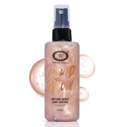 Fashion Colour Liquid Glow Setting Spray For Makeup Long Lasting (100ml) | Golden
