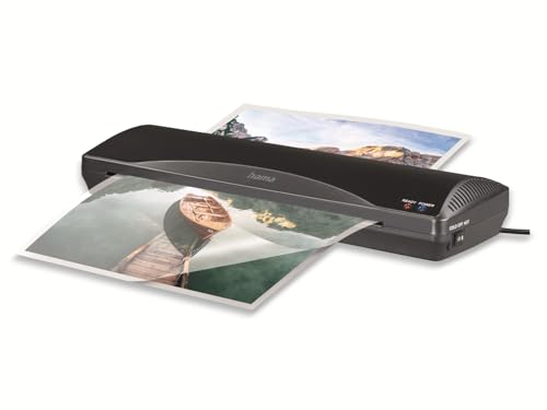 Hama I Plastificadora Home & Office DINA 3 (laminadora caliente y fría con 2 rodillos, 250 mm/Min) Negro