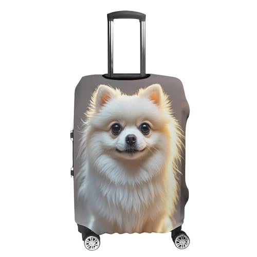 Lovely Pomeranian Luggage Cover, Elastic Luggage Protector Fits 19-32in Suitcases, Washable & Anti-Scratch Suitcase Cover for Men Women XL4