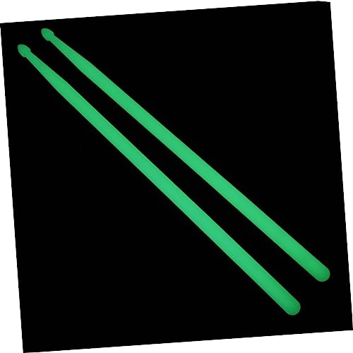 Baquetas para batería Holibanna, 2 piezas, color verde luminoso, fabricadas en madera de nogal con LED para actuaciones nocturnas, suaves y ligeras miniatura 1