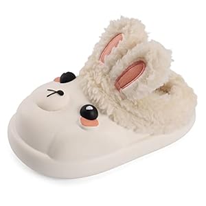 Girls Slippers Cute Child Warm Plush Fleece House Slip-on Shoes
