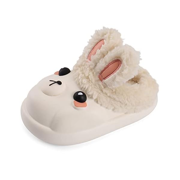 Girls Slippers Cute Child Warm Plush Fleece House Slip-on Shoes