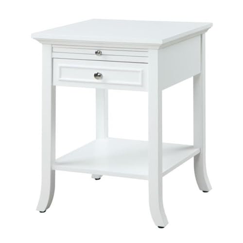 Image of Convenience Concepts American Heritage Collection Logan End Table with Drawer and Slide, White
