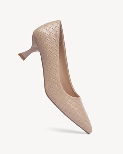 Women's Braided Pumps - PU Leather Solid Color Simple Low Heels for Daily Wear & Office, Comfortable Dress Shoes3