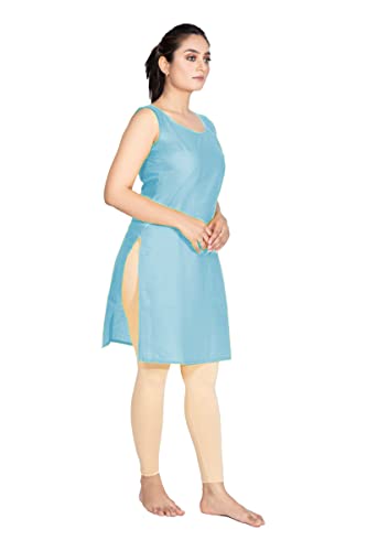 Image of Women's Cotton Long Camisole for Kurti /Suit Slip /Long Inner /Samij for Women Sameej /Knee Length Inner Wear /Sameez /Kurti Slip /Round Neck /Invisible