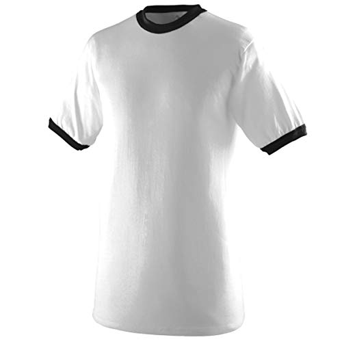 Augusta Sportswear Youth Ringer T-Shirt, Small, White/Black