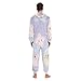 Yuiboo Purple Sky Star & MoonAdult Unisex One Piecing Pajamas for Women Man Costumes Hooded