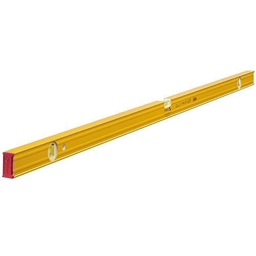 STABILA Wasserwaage Type 80 AS-2, 150 cm, verstärktes Alu-Profil, 1 Horizontal-Libelle, 2 Vertikal-Libellen, integrierte Rutsch-Stopper, Made in Germany