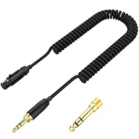 ‌Ersatzkabel Spiralkabel für AKG K702, Q701, K712, K240, K271 Kopfhörer - Audiokabel mit 6,35mm Adapter & vergoldeten Steckern‌, beyerdynamic DT 1990 Pro, DT 1770 Pro, DT 990 Pro X Audio Kabel
