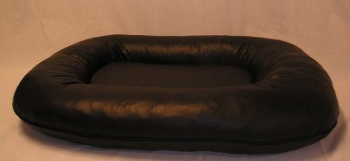 Hundebett Hundekissen Bootkissen Kunstleder 110 cm X 90 cm schwarz Cover