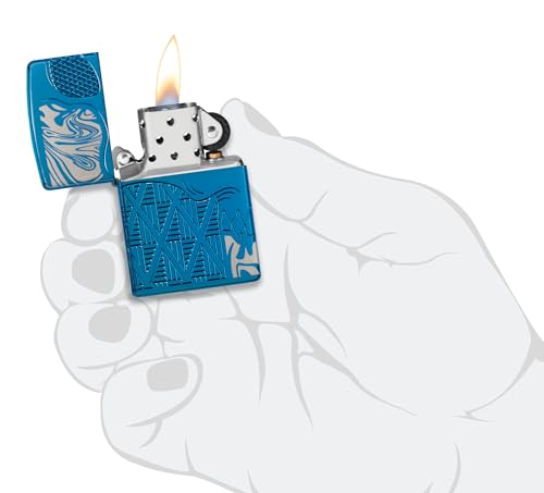 Encendedor Zippo Armor Blue con Calavera miniatura 5