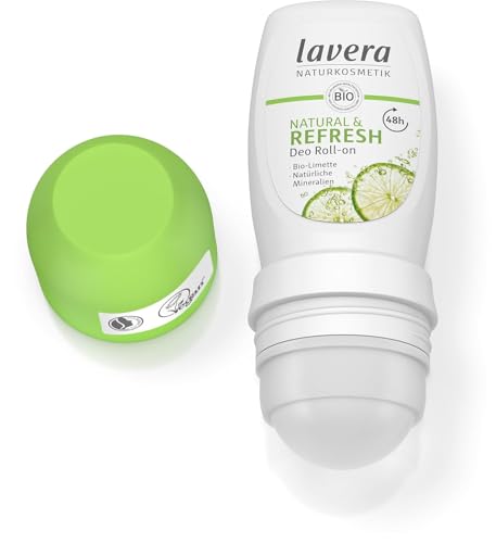 Lavera Deo Roll-on NATURAL & REFRESH 48 h - vegan - Naturkosmetik - Bio-Limette & Natürliche Mineralien - ohne Aluminium - Zuverlässiger Schutz für ein frisches Hautgefühl - 48 Stunden Schutz - 50 ml