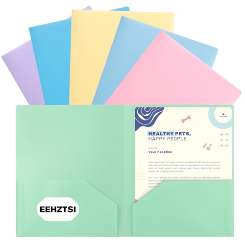 Dossiers en plastique à poches pastel pour organiser les cours et le télétravail à la maison