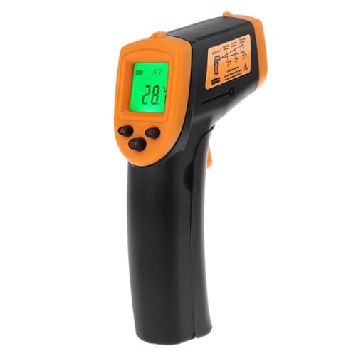 HW600 Industrial Infrared Thermometer Non-Contact Temperature Meter Digital IR Pyrometer Portable Temp Tester -50~600℃(Orange)