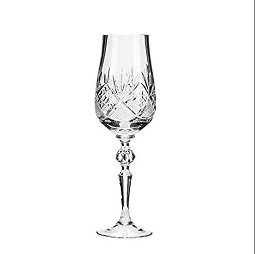 Hand Made Vintage Crystal Champagne Flute Glasses, Wedding Toasting Flutes, Set Of 2 #TOP1