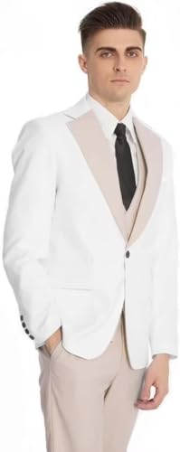 Men's 3 Piece Suit Slim Fit One Button Formal Wedding Party Prom Suit Jacket Vest Pants Set2