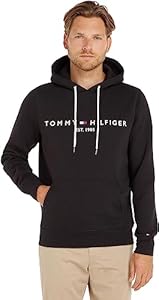 Sweat à Capuche Homme Tommy Hilfiger Core Logo Noir Taille L